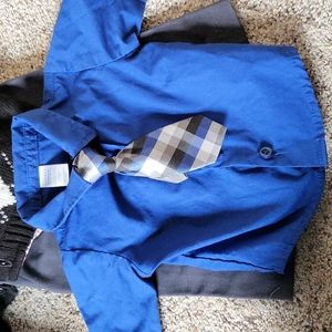 NB dress shirt with clip on tie